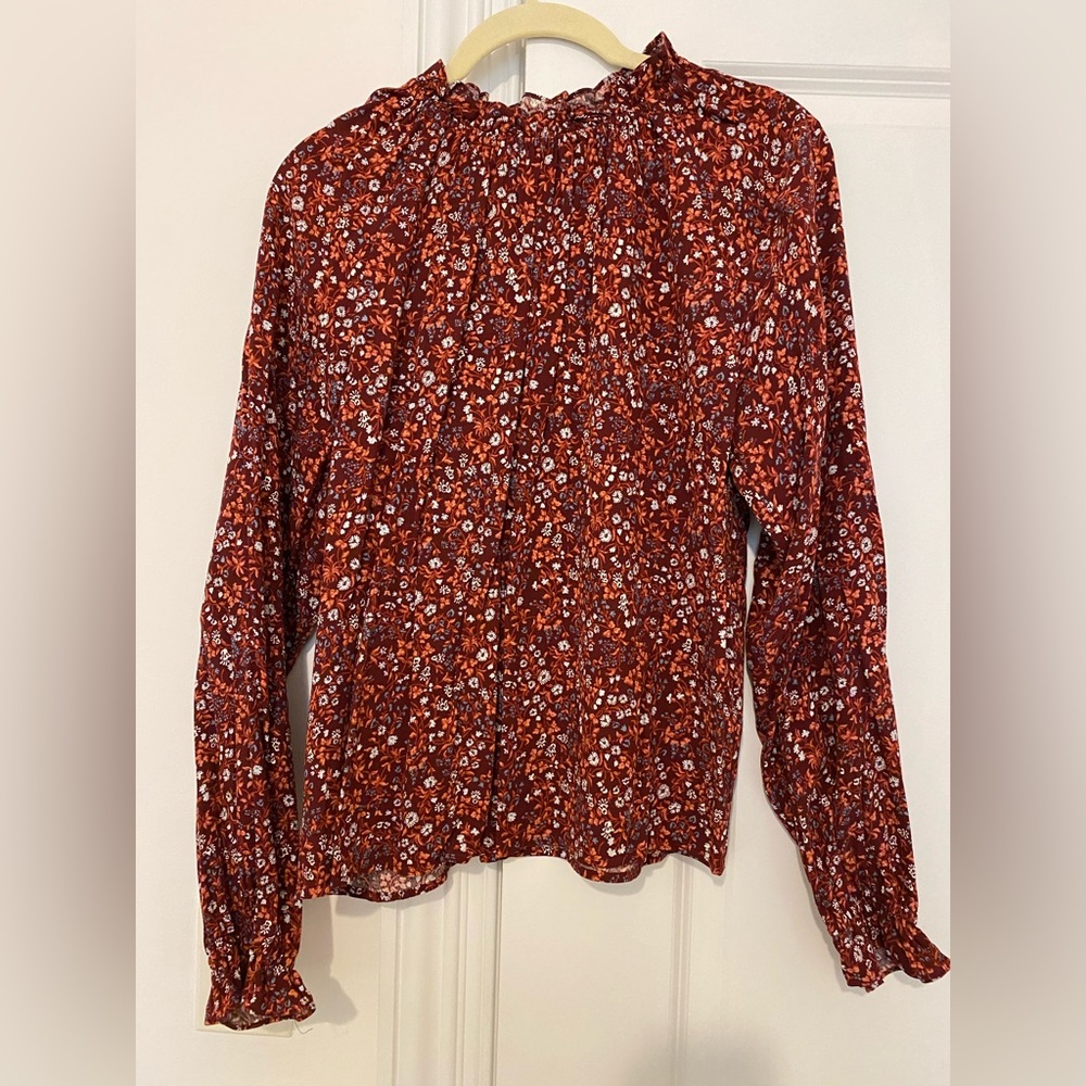 Reformation floral long sleeve shirt